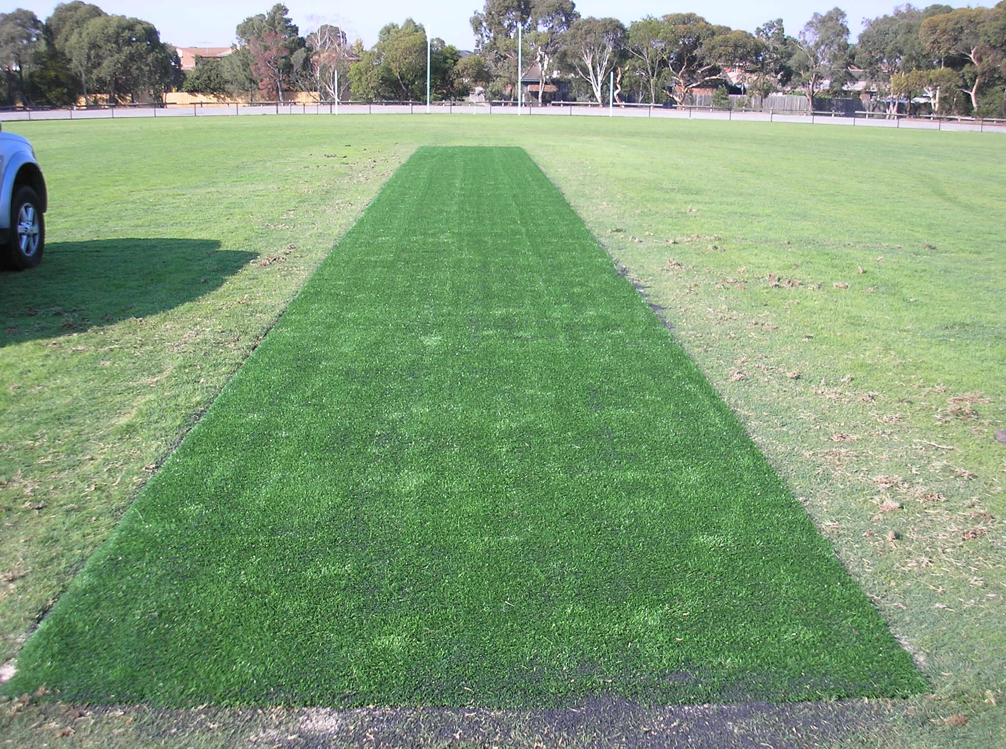Cricket Pitch Cover System Installed